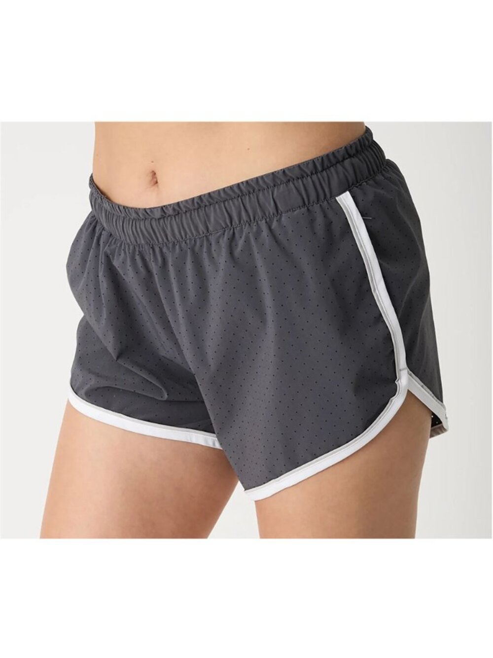 Rabbit Repeats Shorts Womens Medium Gray White Trim Running Athletic Shorts